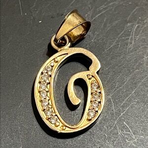 Elegant Gold Initial Pendant with Crystals